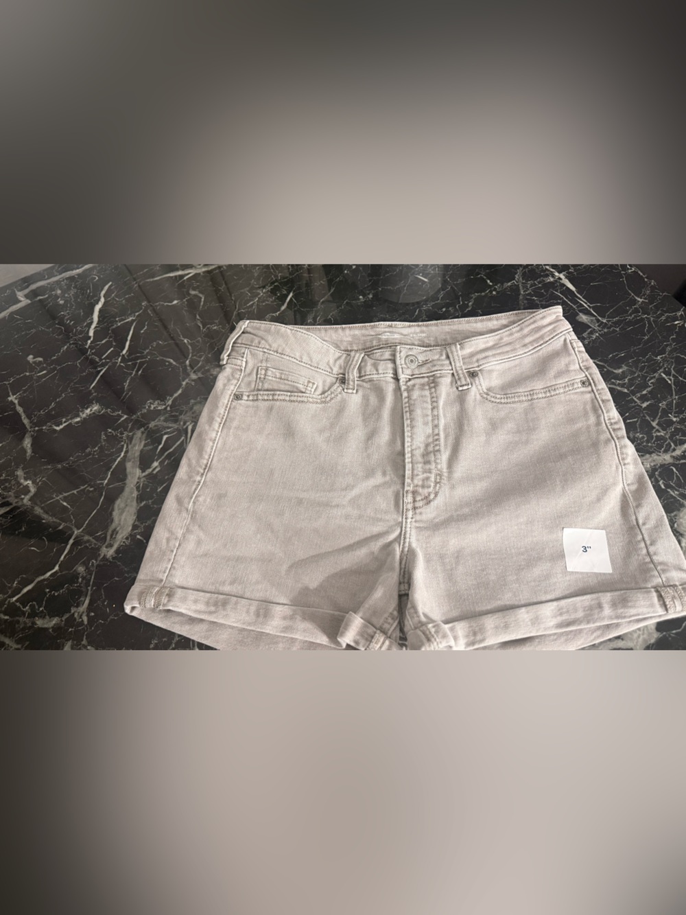 Old Navy Light Gray Denim Ankle Shorts